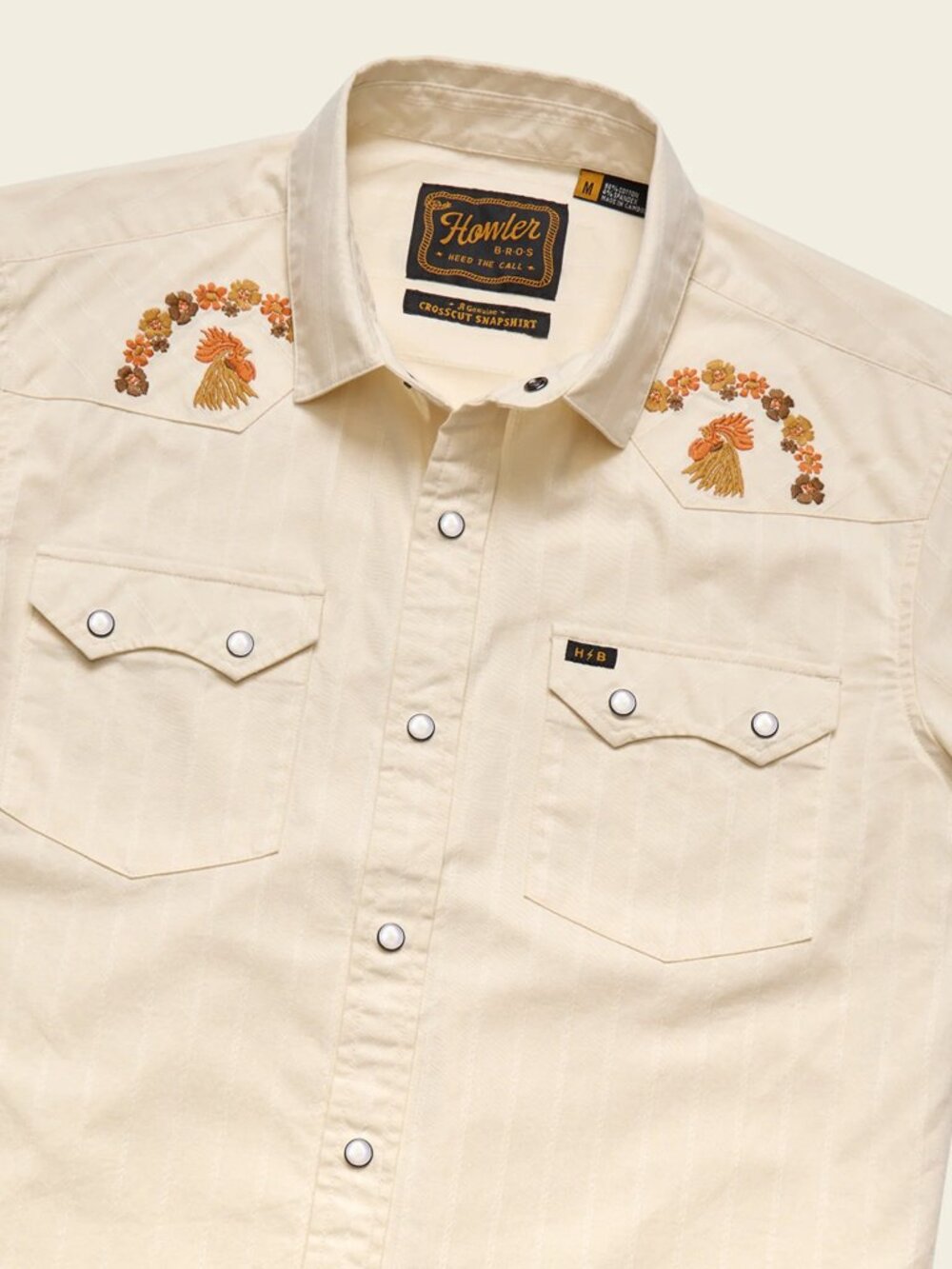 Howler Bros, Crosscut Deluxe SS - Fowl Play : Off White Dobby (M)